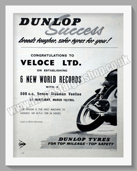 Dunlop Motorcycle Tyres. Original Advert 1961 (ref AD57703)