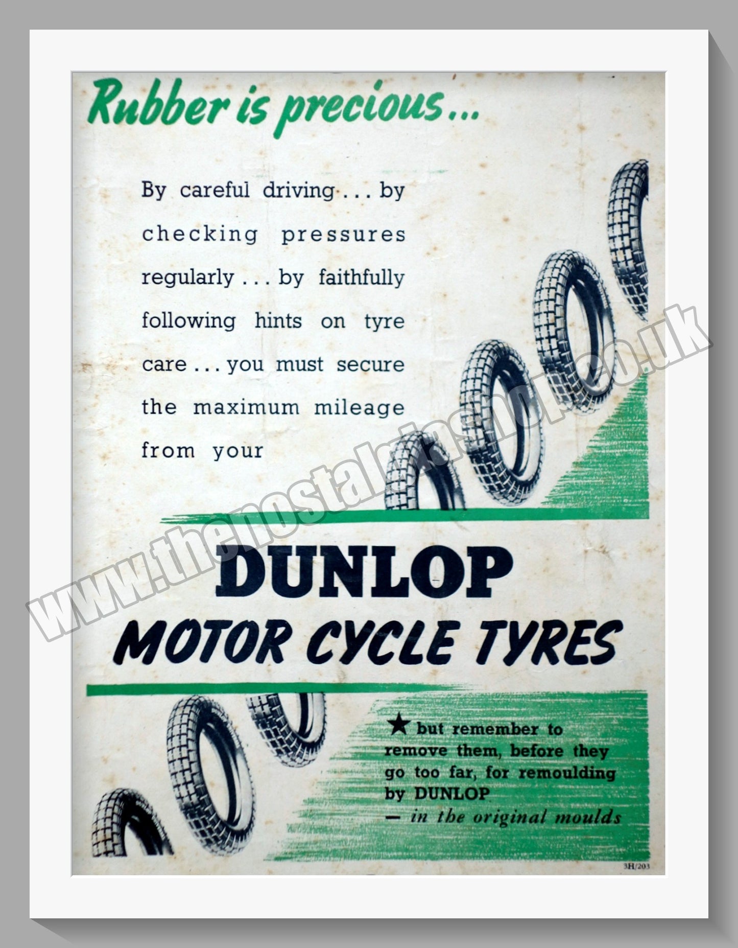 Dunlop Motorcycle Tyres. Original Advert 1944 (ref AD57710)
