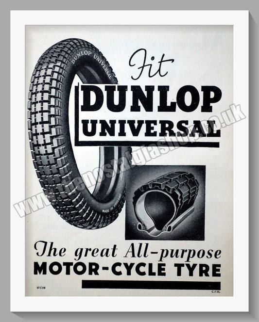 Dunlop Motorcycle Tyres. Original Advert 1936 (ref AD57716)