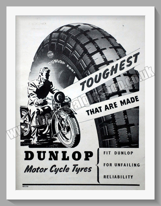 Dunlop Motorcycle Tyres. Original Advert 1940 (ref AD57717)