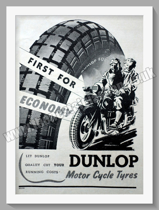 Dunlop Motorcycle Tyres. Original Advert 1940 (ref AD57719)
