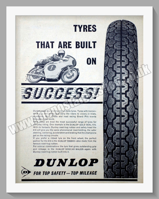 Dunlop Motorcycle Tyres. Original Advert 1965 (ref AD57723)
