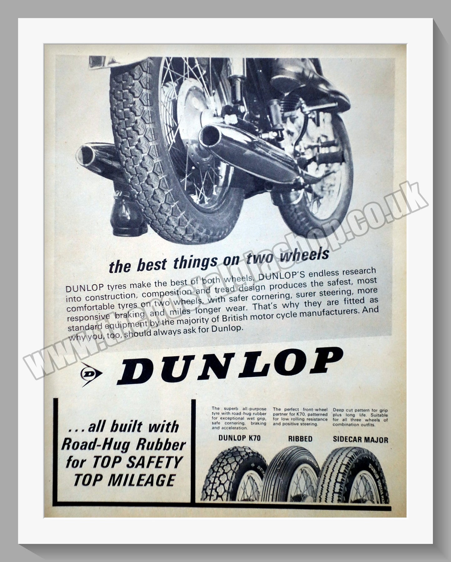 Dunlop Motorcycle Tyres. Original Advert 1965 (ref AD57724)