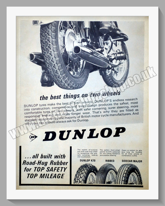 Dunlop Motorcycle Tyres. Original Advert 1965 (ref AD57724)