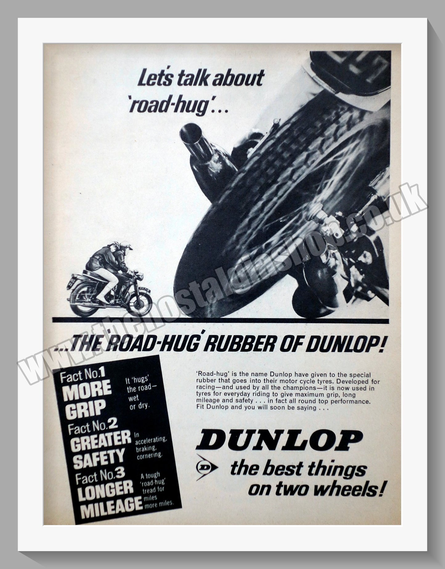 Dunlop Motorcycle Tyres. Original Advert 1967 (ref AD57725)