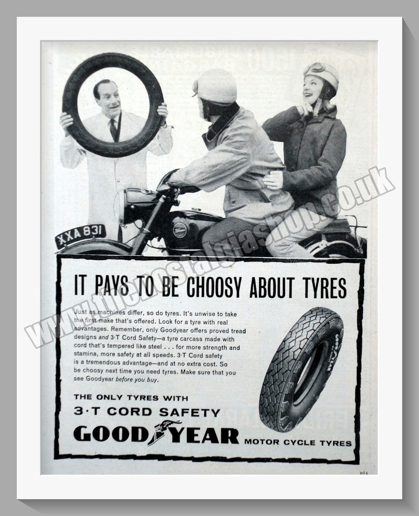Goodyear Motorcycle Tyres. Original Advert 1960 (ref AD57760)
