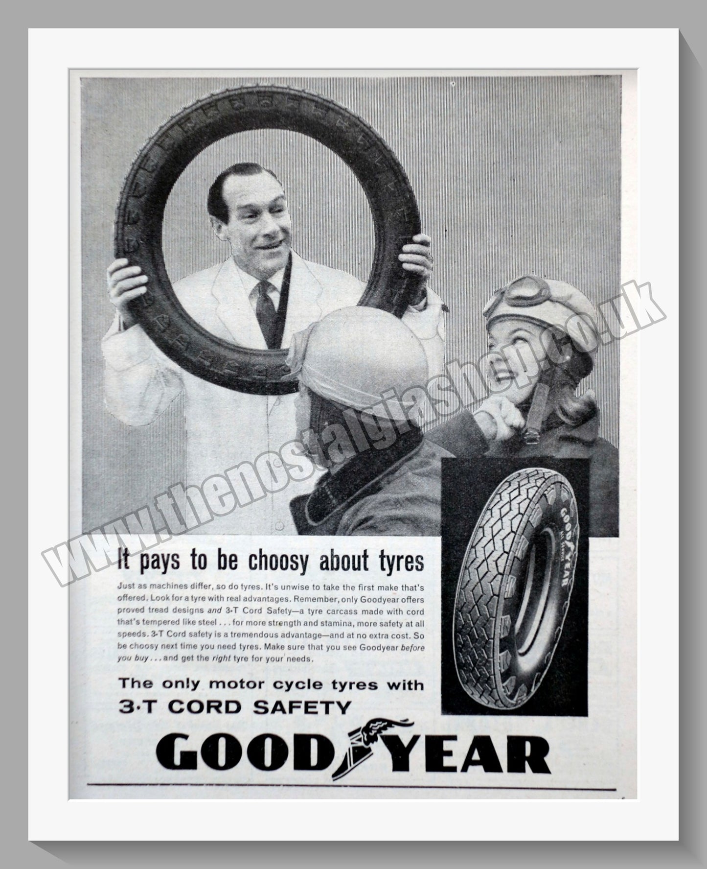 Goodyear Motorcycle Tyres. Original Advert 1961 (ref AD57761)