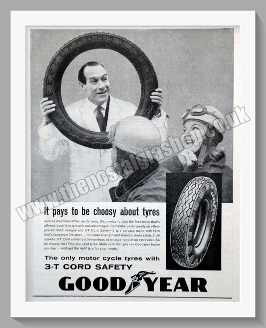 Goodyear Motorcycle Tyres. Original Advert 1961 (ref AD57761)