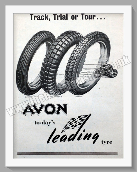 Avon Motorcycle Tyres. Original Advert 1951 (ref AD57770)