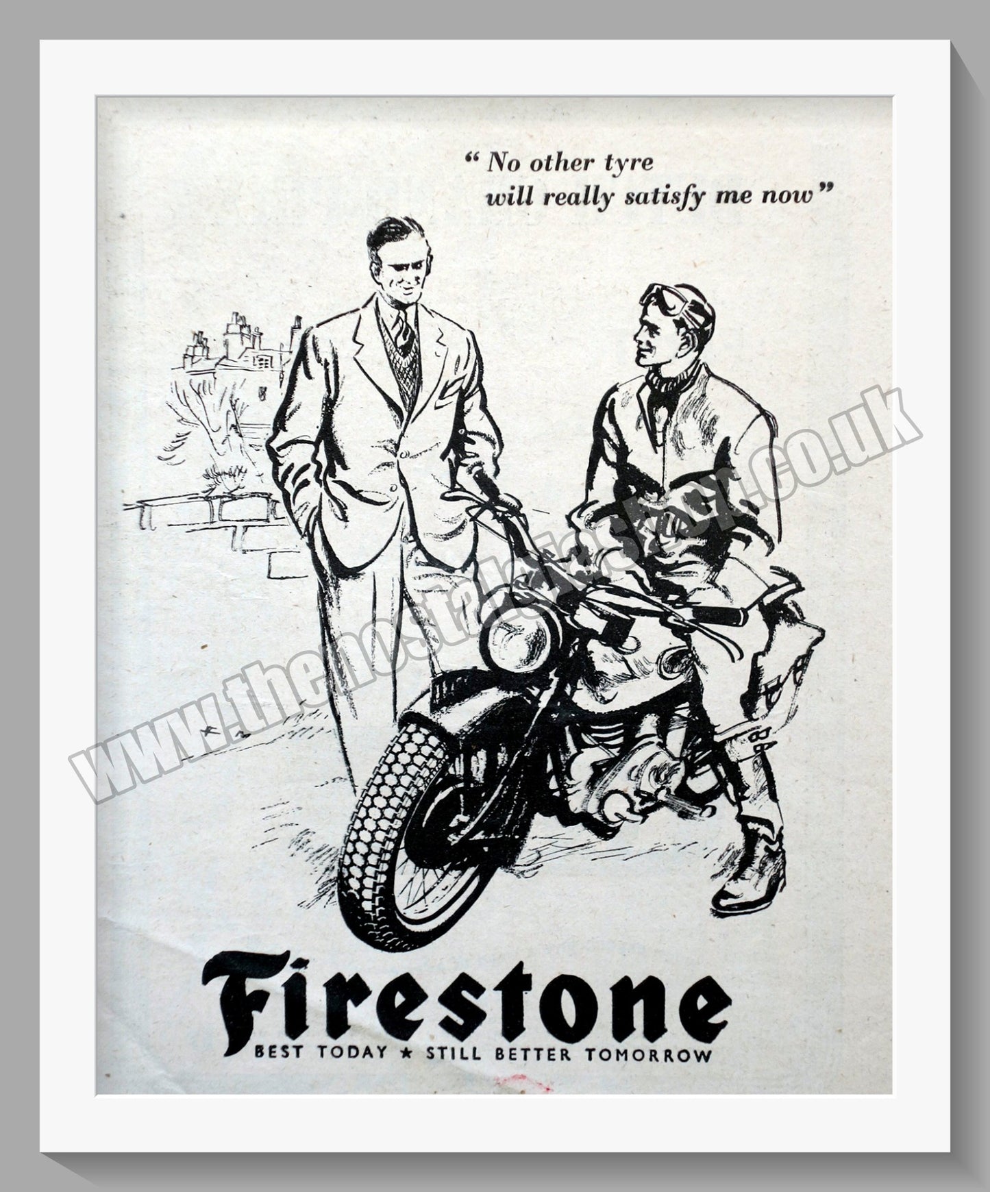Firestone Motorcycle Tyres. Original Advert 1947 (ref AD57782)