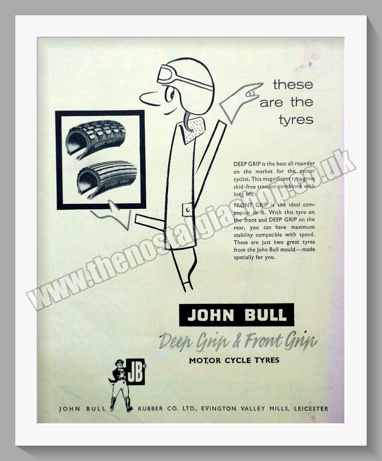 John Bull Motorcycle Tyres. Original Advert 1961 (ref AD57788)
