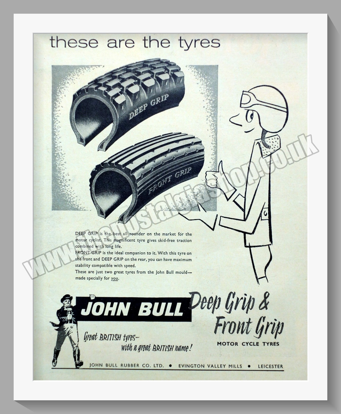 John Bull Motorcycle Tyres. Original Advert 1961 (ref AD57789)