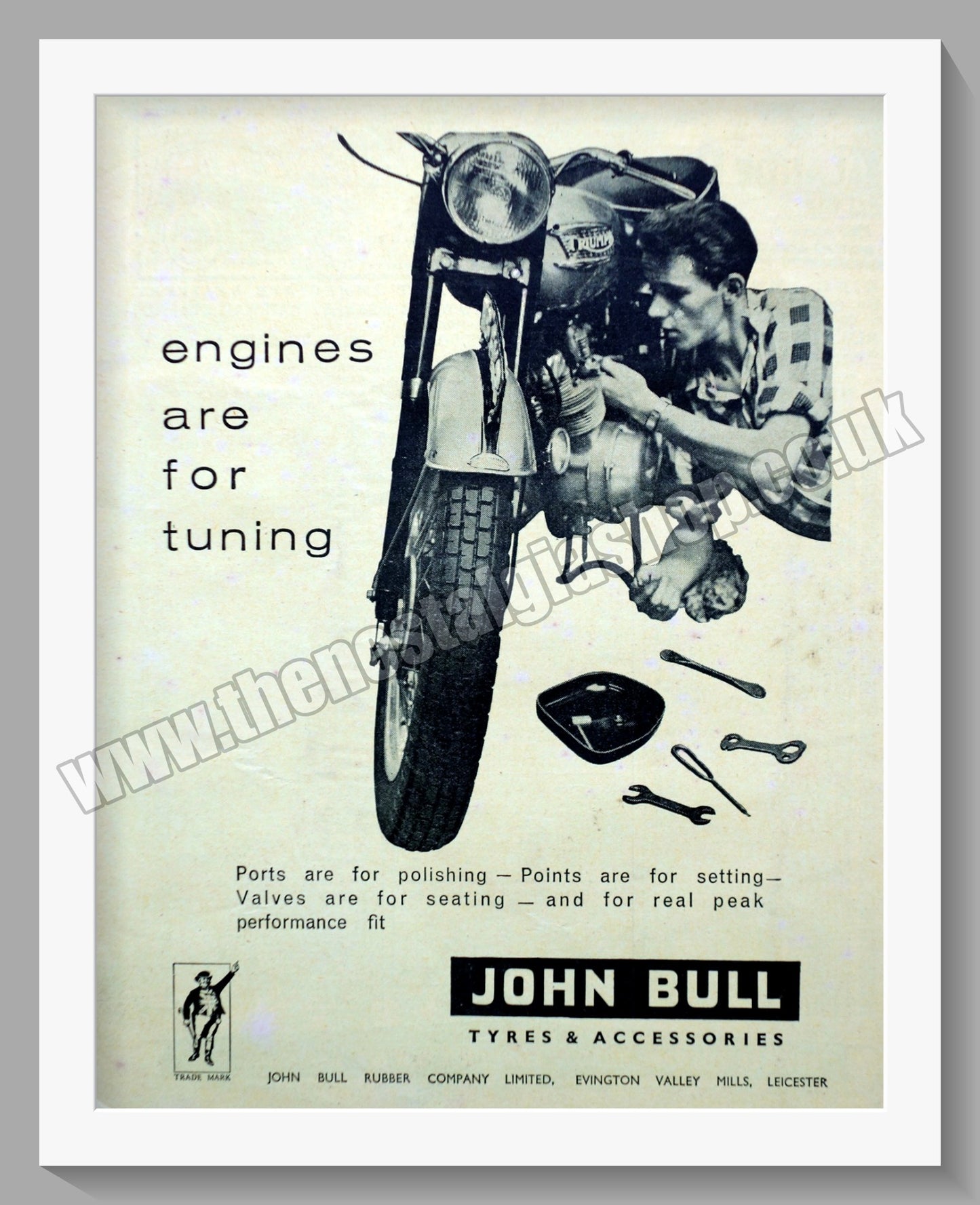 John Bull Motorcycle Tyres. Original Advert 1960 (ref AD57790)