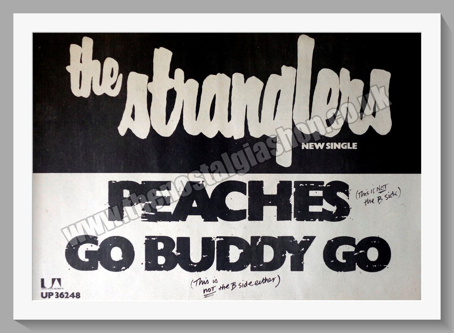 Stranglers. Peaches, Go Buddy Go. Vintage Advert 1977 (ref AD14597)