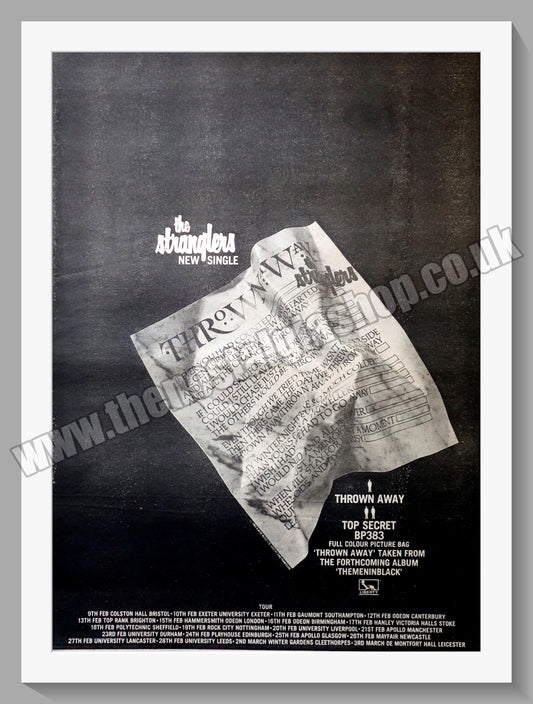Stranglers. Thrown Away. Vintage Advert 1981 (ref AD14605)