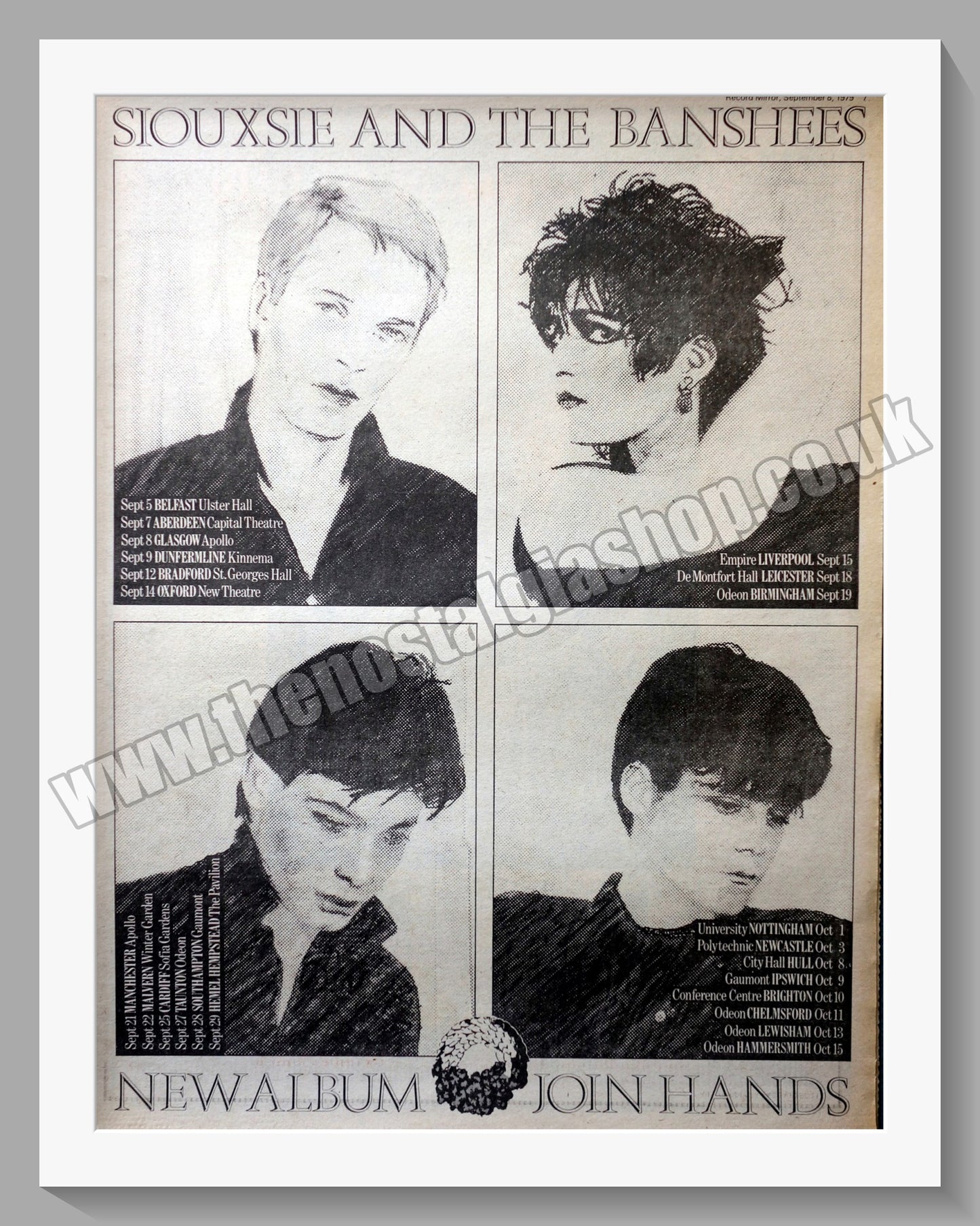 Siouxsie And The Banshees Join Hands. Vintage Advert 1979 (ref AD14623)