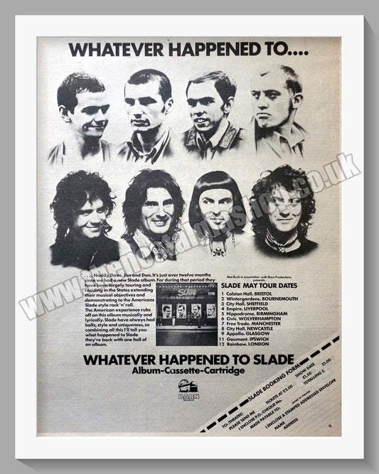 Slade Tour Dates, What Ever Happened To. Vintage Advert 1977 (ref AD14633)