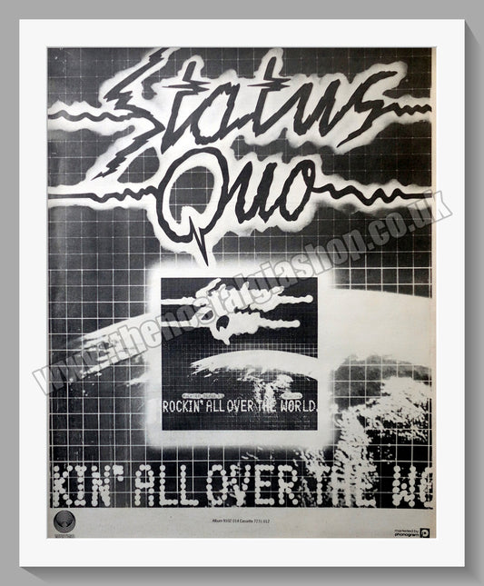 Status Quo Rockin' All Over The World. Vintage Advert 1977 (ref AD14649)