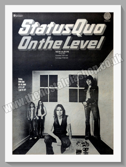 Status Quo On The Level. Vintage Advert 1975 (ref AD14658)