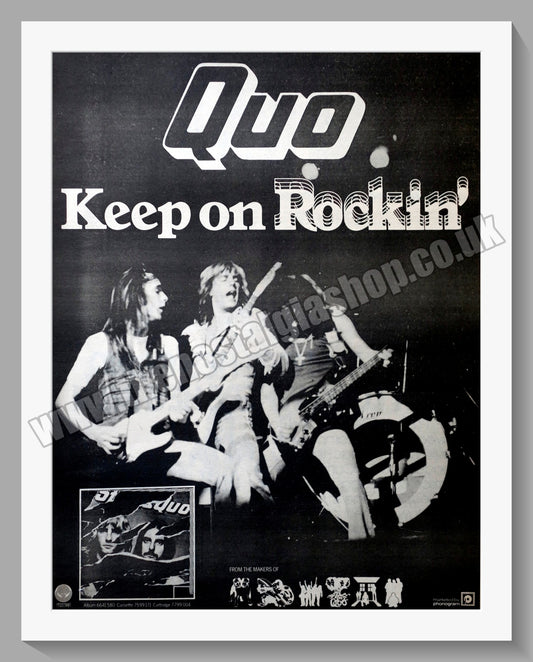 Status Quo Keep On Rockin'. Vintage Advert 1977 (ref AD14671)