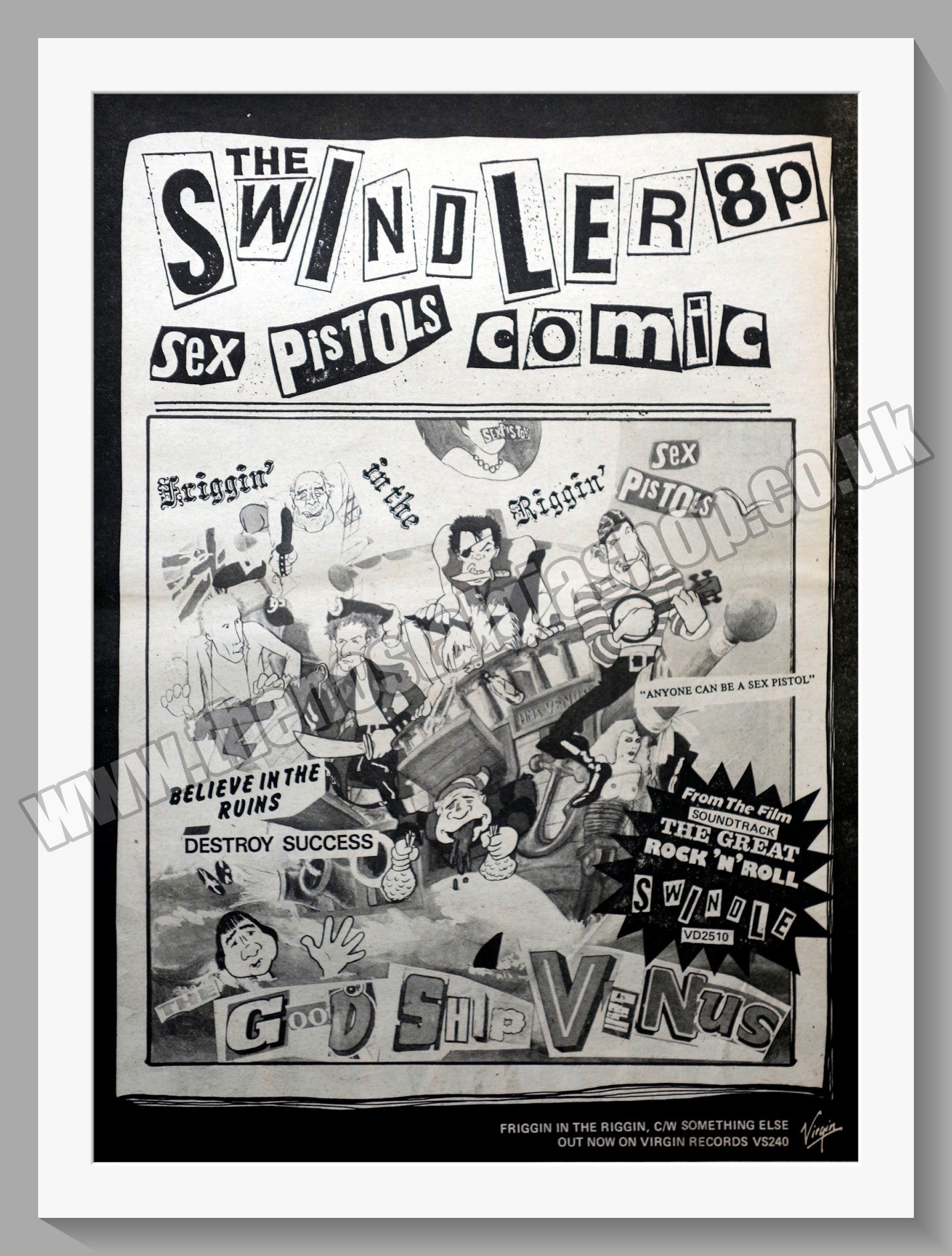 Sex Pistols The Swindler. Original Vintage Advert 1979 (ref AD14708)