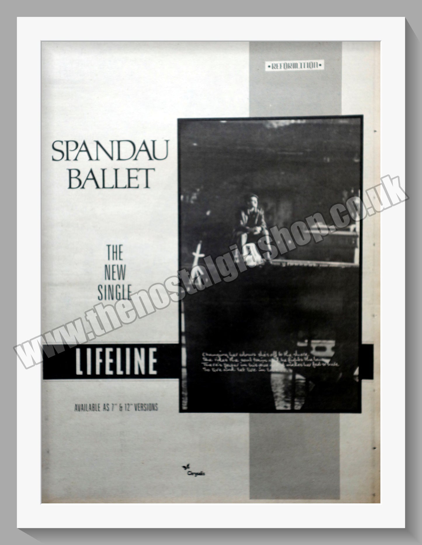 Spandau Ballet Lifeline. Original Vintage Advert 1982 (ref AD14718)