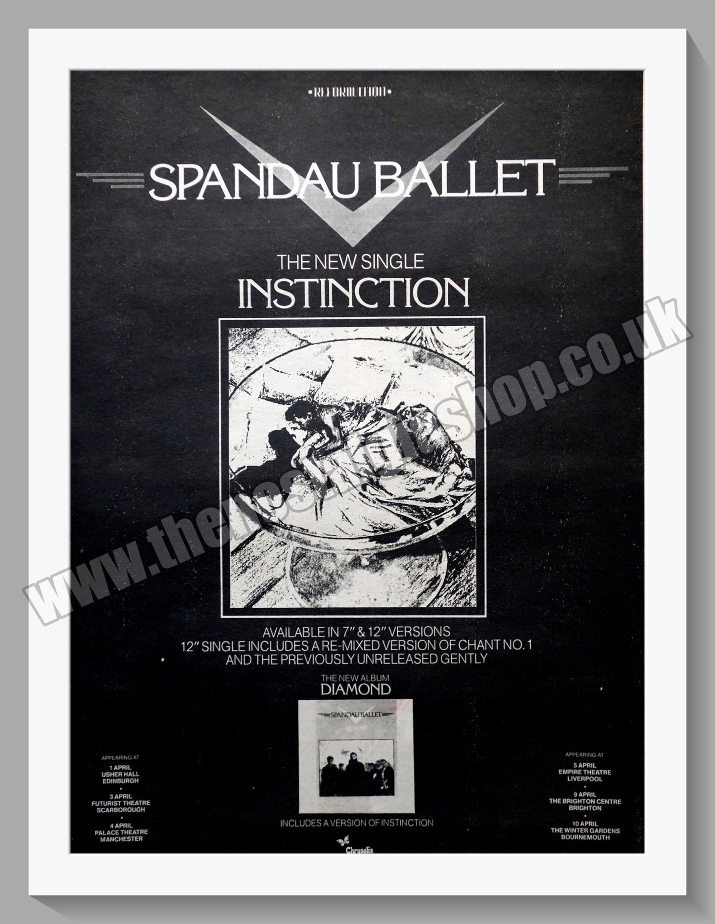 Spandau Ballet Instinction. Original Vintage Advert 1982 (ref AD14720)