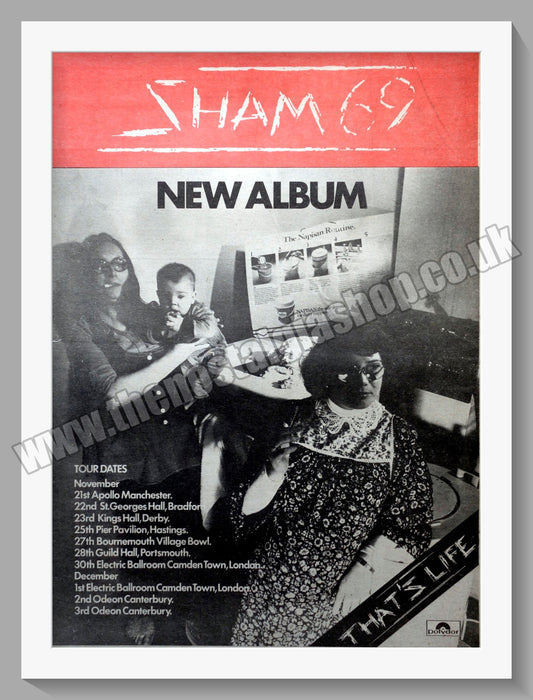 Sham 69 That's Life. Original Vintage Advert 1978 (ref AD14729)