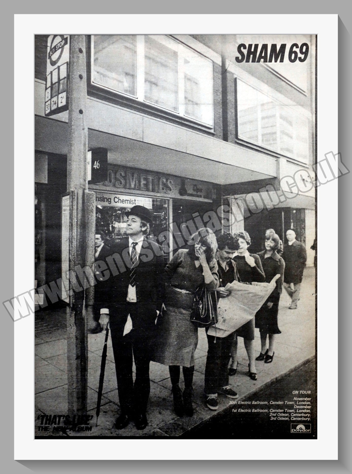 Sham 69 On Tour. Original Vintage Advert 1978 (ref AD14732)