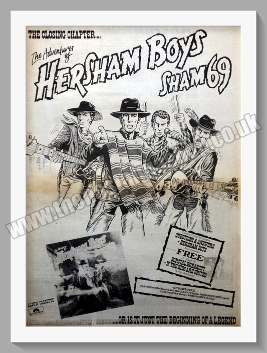 Sham 69 Hersham Boys. Original Vintage Advert 1979 (ref AD14736)