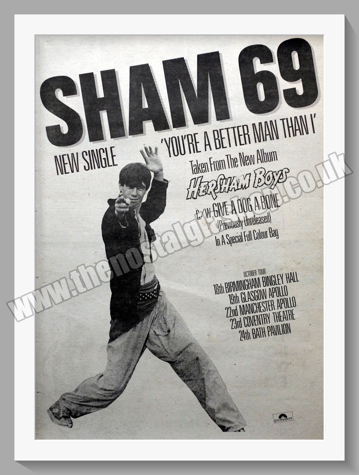 Sham 69 You're A Better Man Than I. Original Vintage Advert 1979 (ref AD14739)