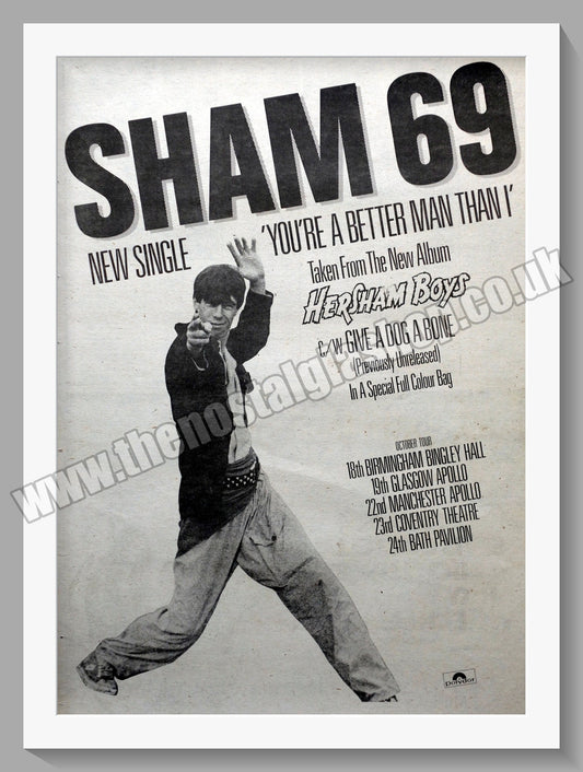 Sham 69 You're A Better Man Than I. Original Vintage Advert 1979 (ref AD14739)