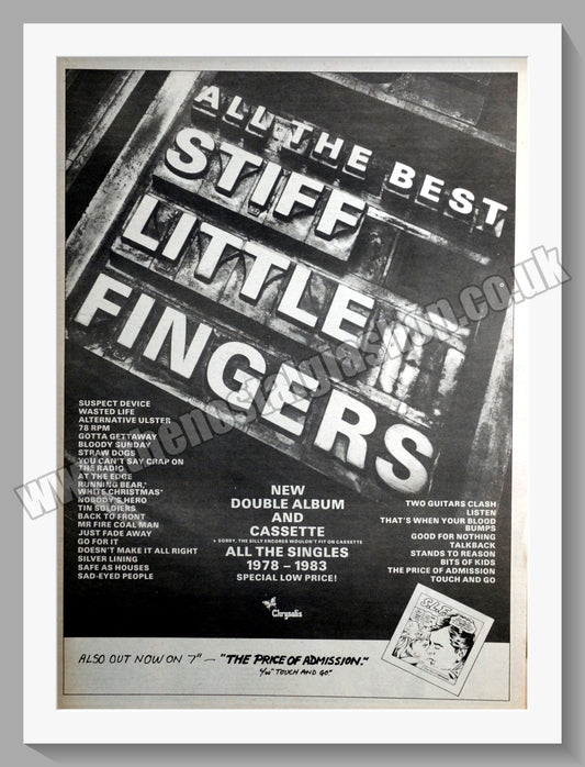 Stiff Little Fingers All The Singles. Original Vintage Advert 1983 (ref AD14746)