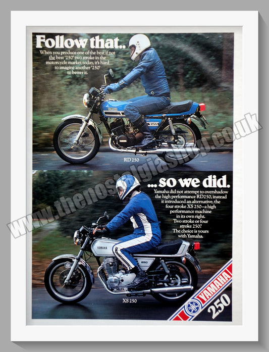 Yamaha XS250 & RD250 Motorcycles. Original Advert 1978 (ref AD57810)