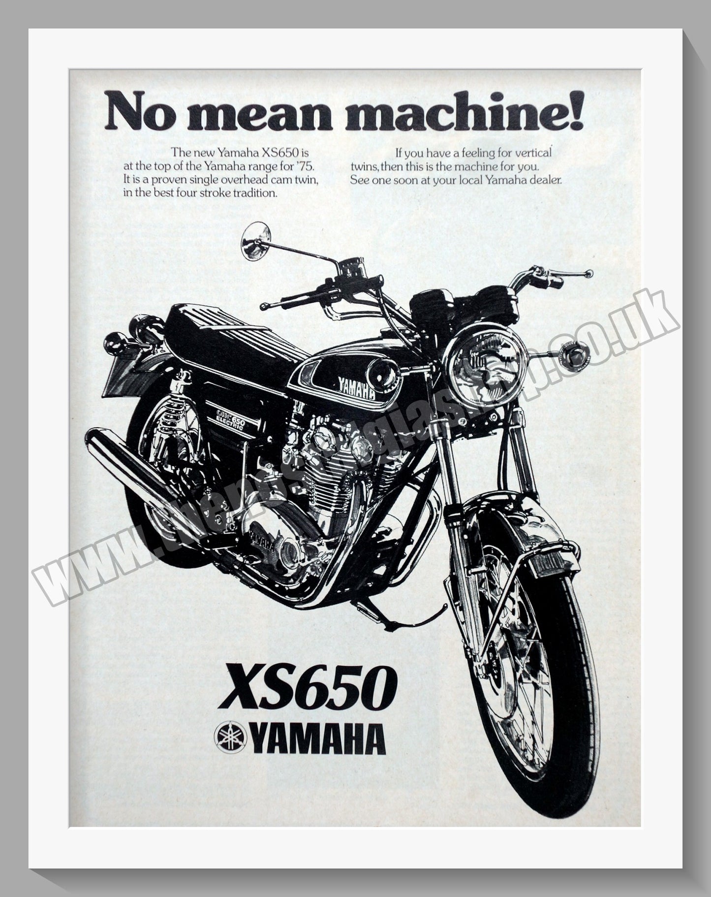 Yamaha XS650 Motorcycle. Original Advert 1975 (ref AD57817)