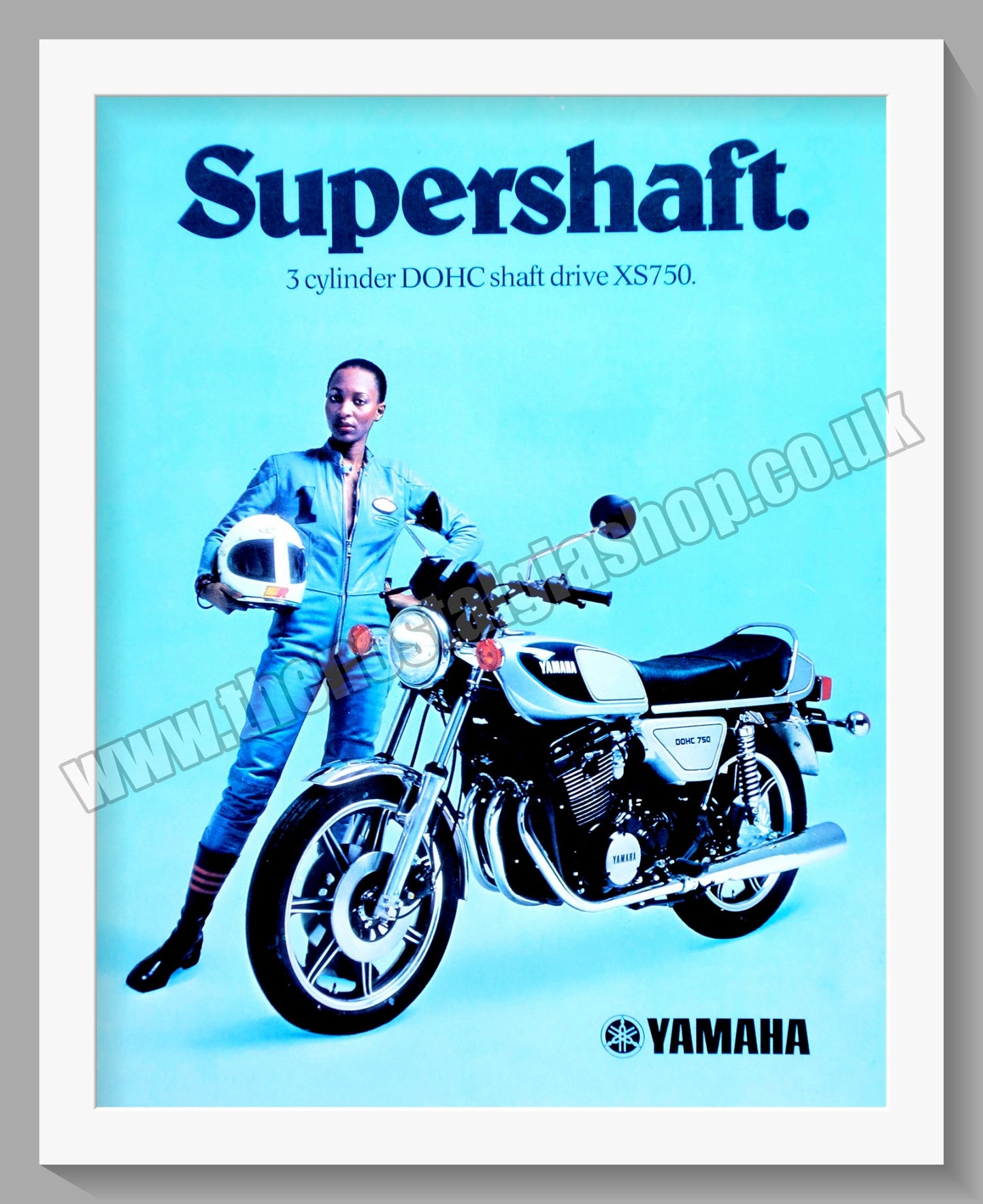 Yamaha XS750 Motorcycle. Supershaft. Original Advert 1977 (ref AD57819)