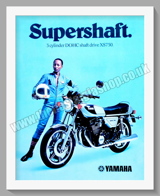 Yamaha XS750 Motorcycle. Supershaft. Original Advert 1977 (ref AD57819)