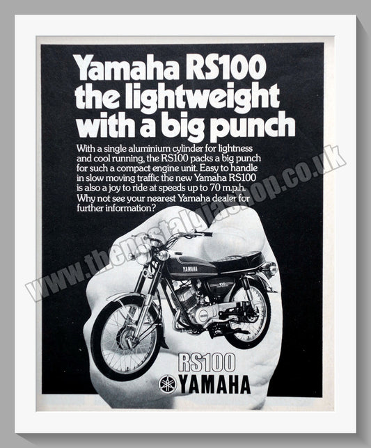 Yamaha RS100 Motorcycle. Original Advert 1974 (ref AD57831)