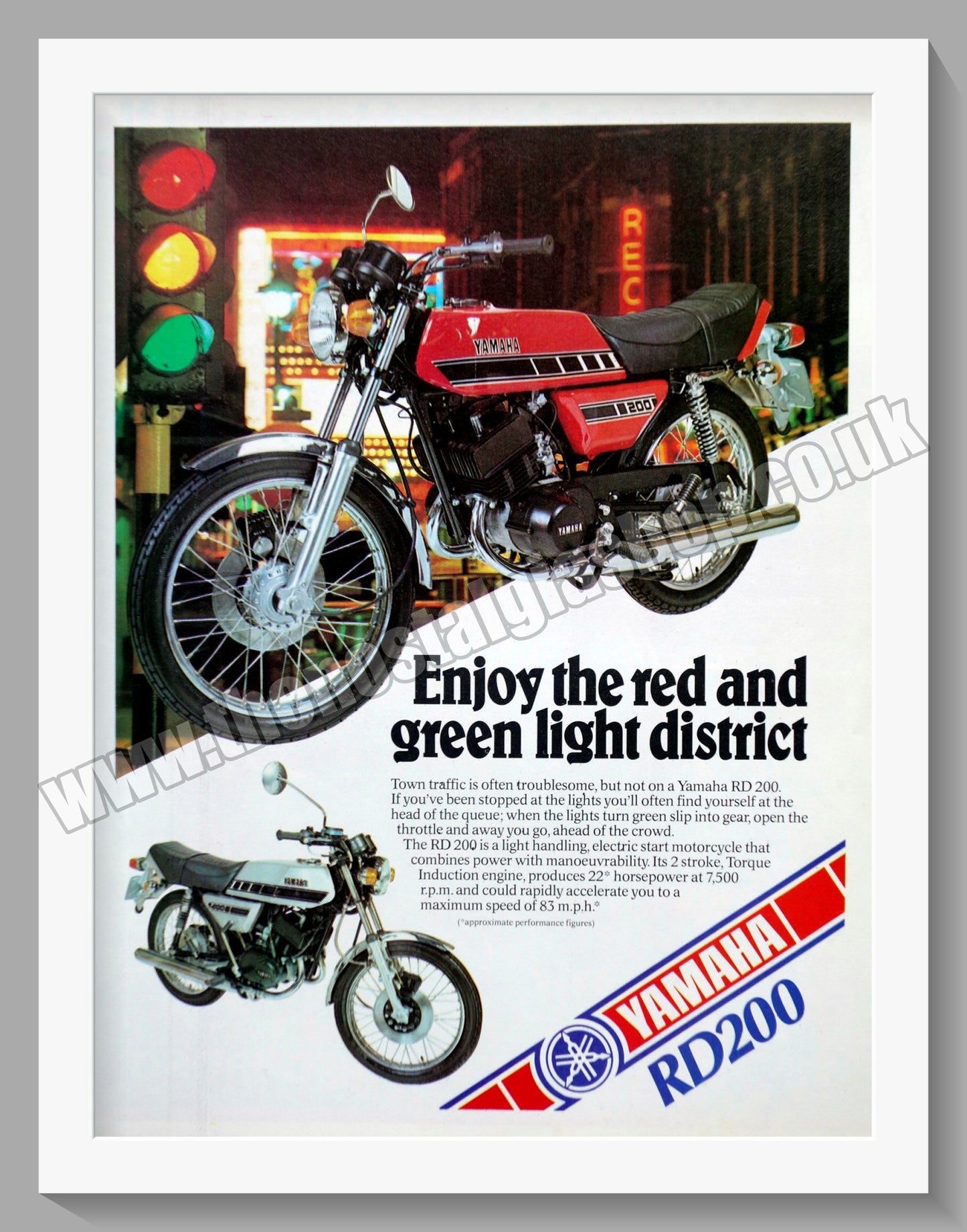 Yamaha RD200 Motorcycle. Original Advert 1977 (ref AD57839)