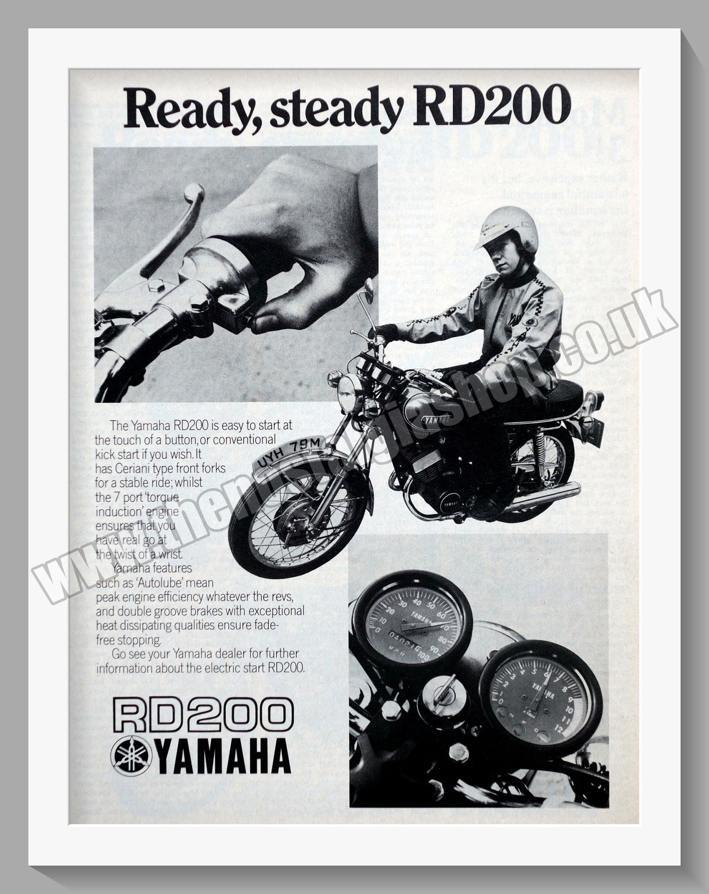Yamaha RD200 Motorcycle. Original Advert 1974 (ref AD57842)