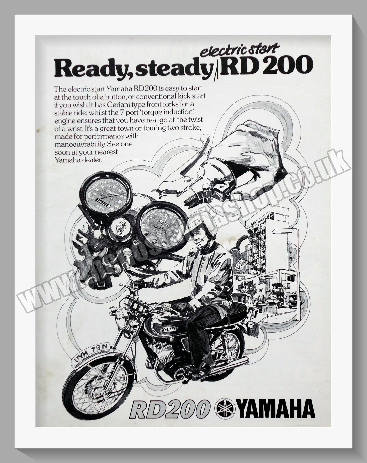 Yamaha RD200 Motorcycle. Original Advert 1975 (ref AD57843)