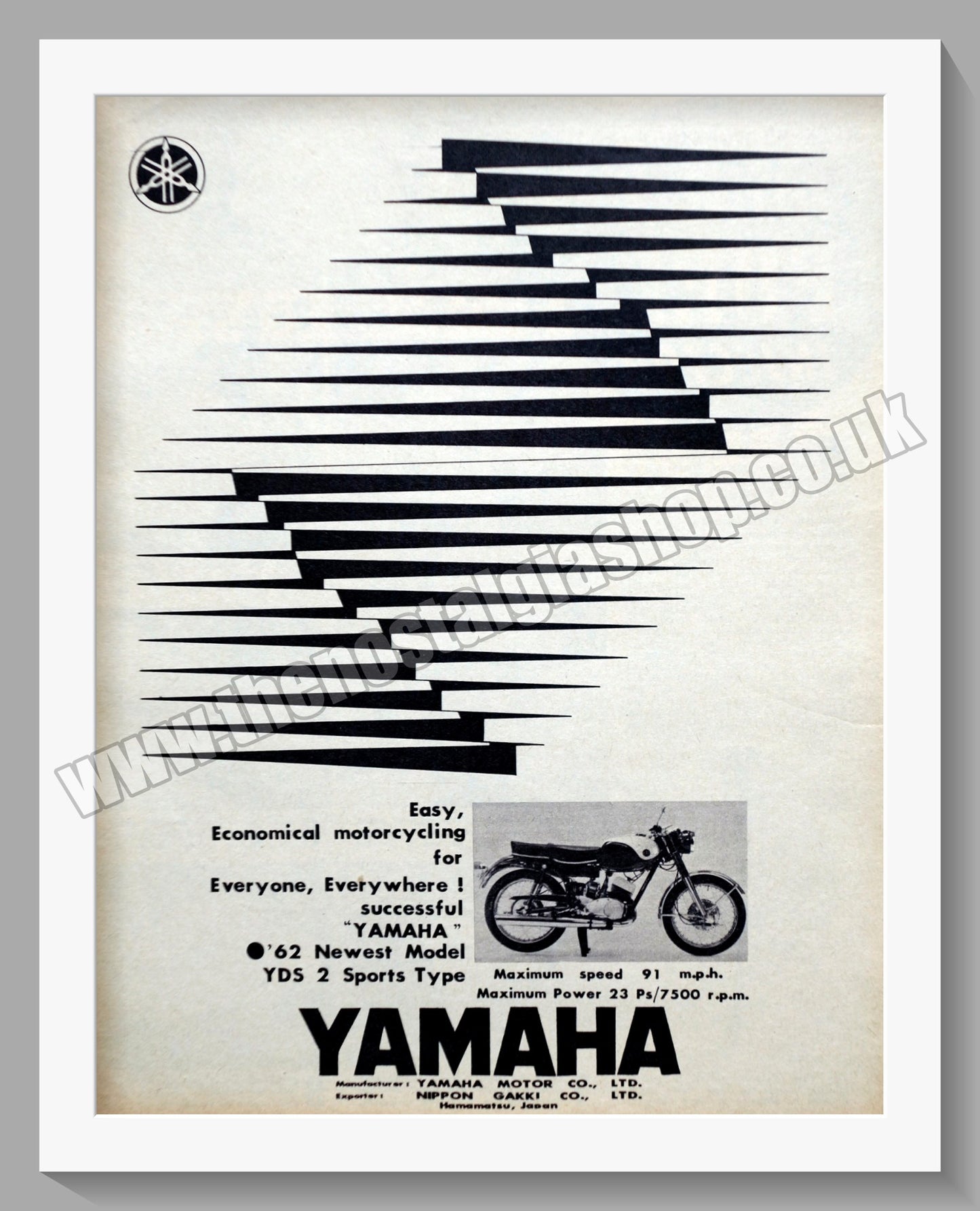 Yamaha YDS 2 Sports Type Motorcycle. Original Advert 1962 (ref AD57857)