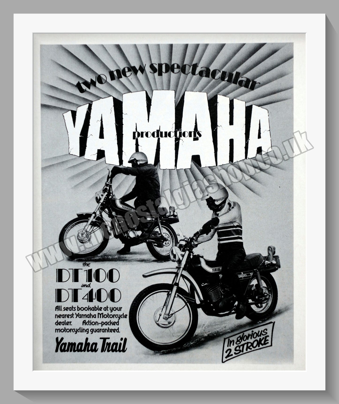Yamaha DT100 & DT400 Trail Motorcycles. Original Advert 1976 (ref AD57856)