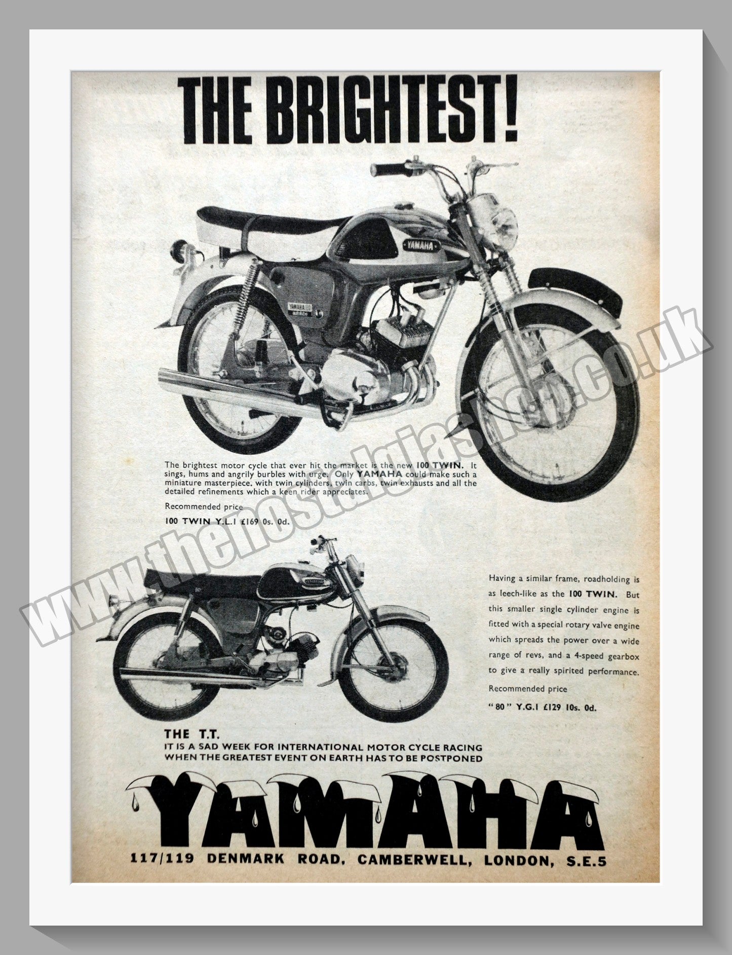 Yamaha Motorcycles. Original Advert 1966 (ref AD57956)