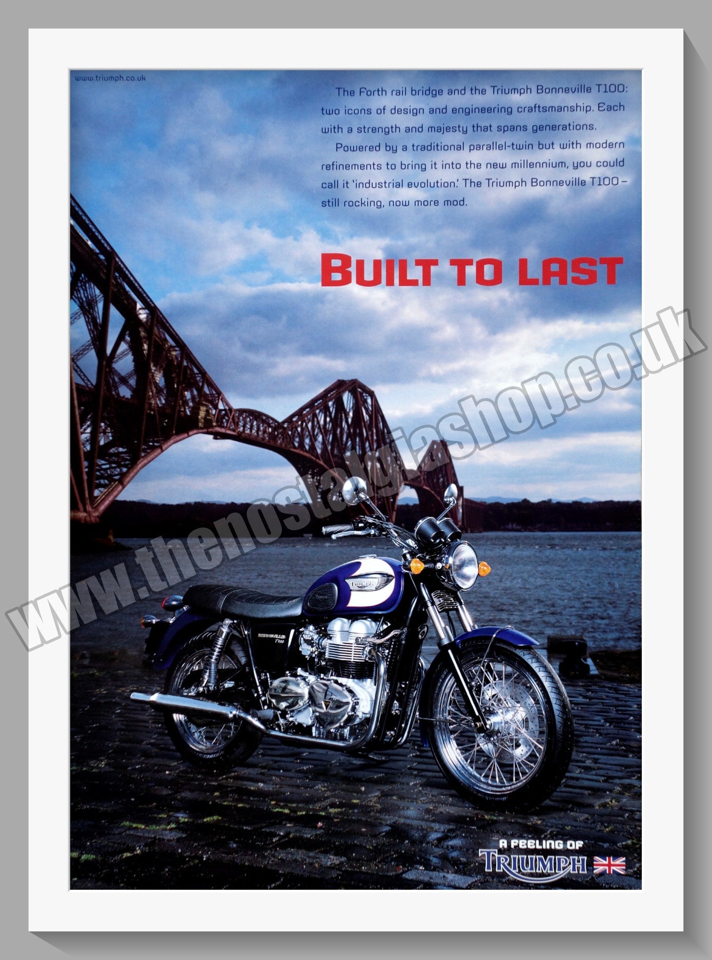 Triumph Bonneville T100 Motorcycle. Original advert 2003 (ref AD57890)