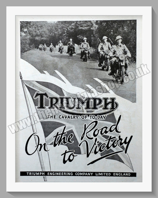 Triumph Motorcycles On The Road To Victory. Original advert 1940 (ref AD57915)