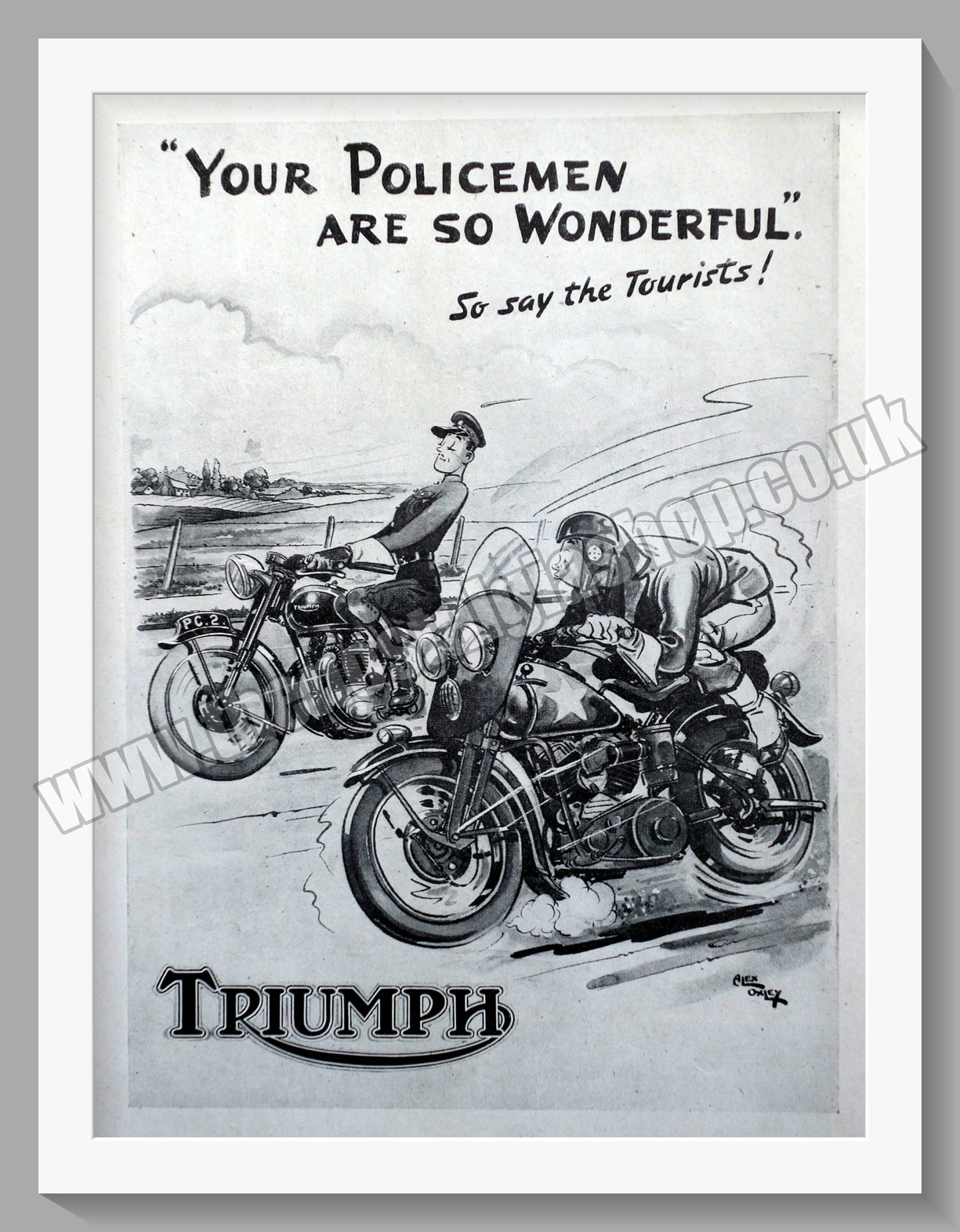 Triumph Motorcycles for the Police Forces. Original advert 1945 (ref AD57931)