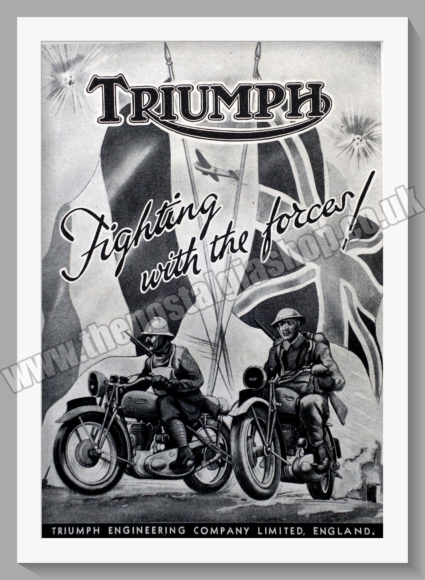 Triumph Motorcycles Fighting With the Forces. Original advert 1940 (ref AD57935)