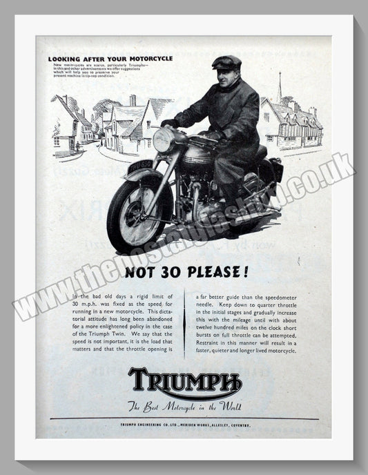 Triumph Motorcycles. Original advert 1952 (ref AD57949)