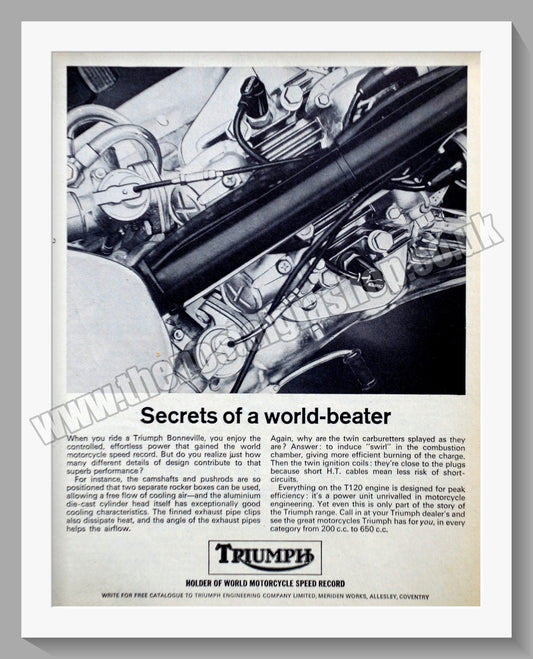 Triumph Motorcycles. Original advert 1965 (ref AD58002)